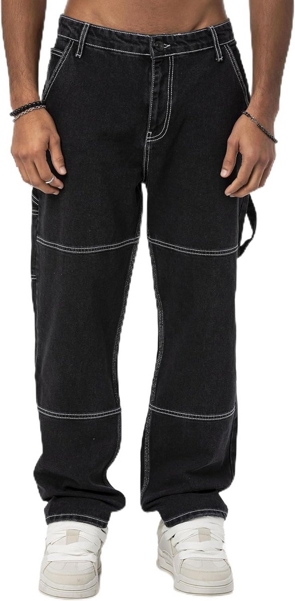 Stoere Baggy Jeans voor Heren - Comfortabele Wijdvallende Katoenen Spijkerbroek