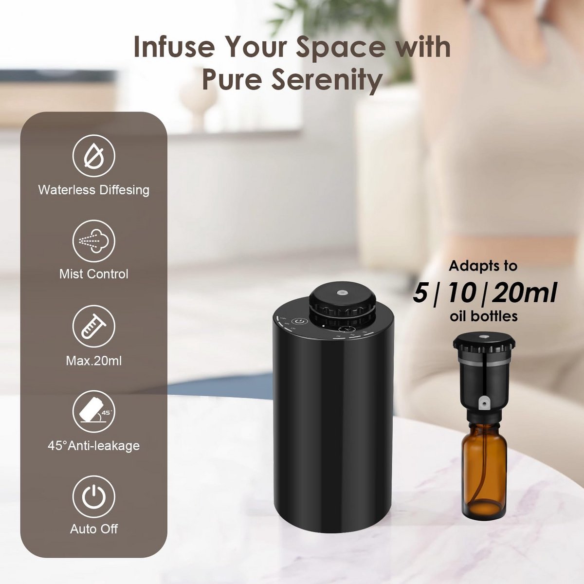 Waterloze Aromatherapie Diffuser met 7 Kleuren LED Verlichting - Fijnverstuiver voor Thuis, Auto en Kantoor — cadeau in Wonen & Interieur - foto 6