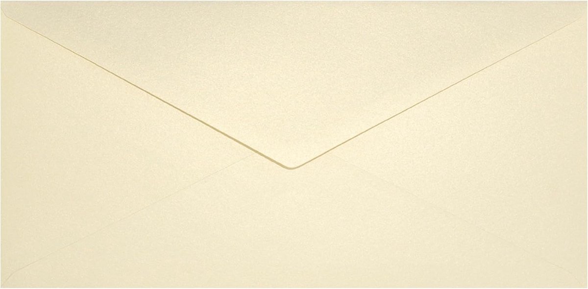 Lange Metallic Enveloppen Parelmoer Goud Ivoor 110x220mm voor Bruiloft & Feestuitnodigingen