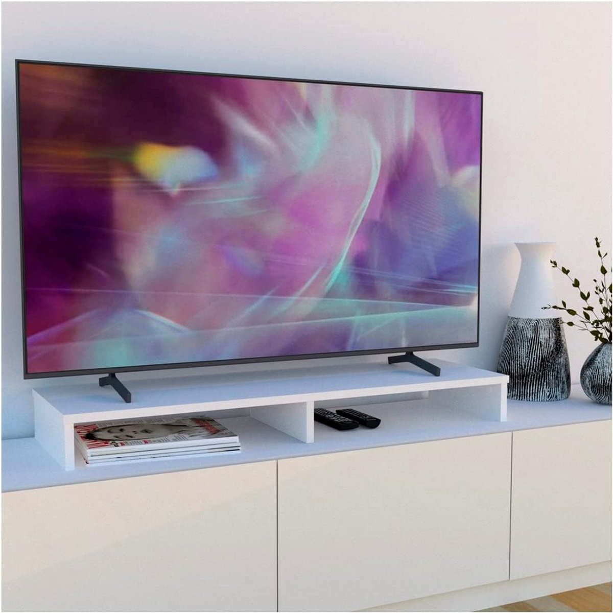 Houten Verhoogd Bureau Monitorstandaard voor TV en Laptop tot 90 kg