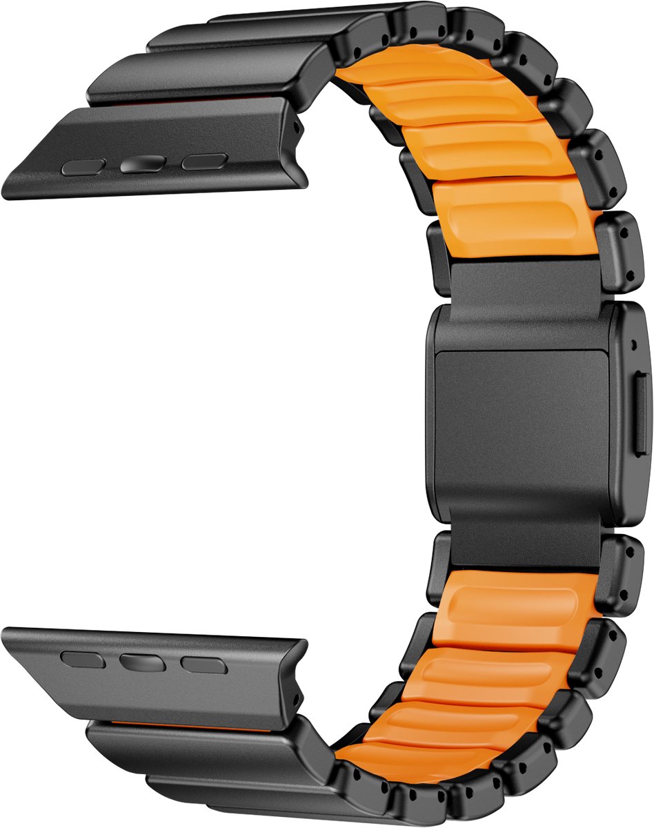 Stravo Premium Magnetisch Titanium Horlogeband met Siliconen Binnenlaag voor Apple Watch 46mm (Series 10/11) / 45mm (Series 7/8/9) / 44mm (Series 4/5/6/SE) / 49mm (Ultra 1/2/3) thumbnail 3