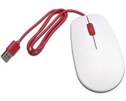 Raspberry Pi® Mouse 2 Muis USB Optisch Wit, Rood 3 Toetsen
