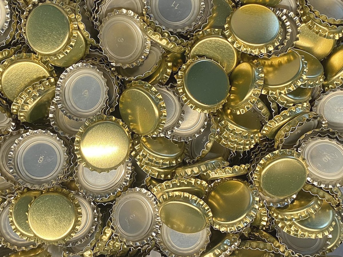 Kroonkurken goud 26 mm - 100 stuks voor het afsluiten van bier- en limonadeflessen