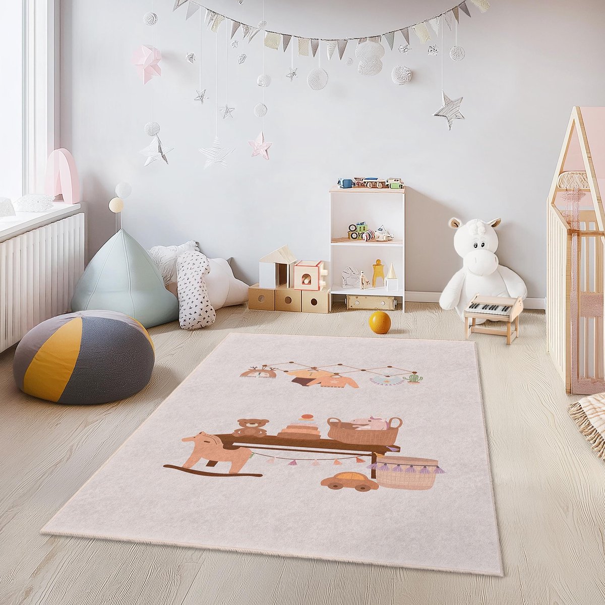 Mila Home - Kindertapijt Rechthoek - Vloerkleed Kinderkamer Tapijt - Speeltapijt - Wasbaar - Antislip - OEKO-TEX Gecertificeerd - 571 4