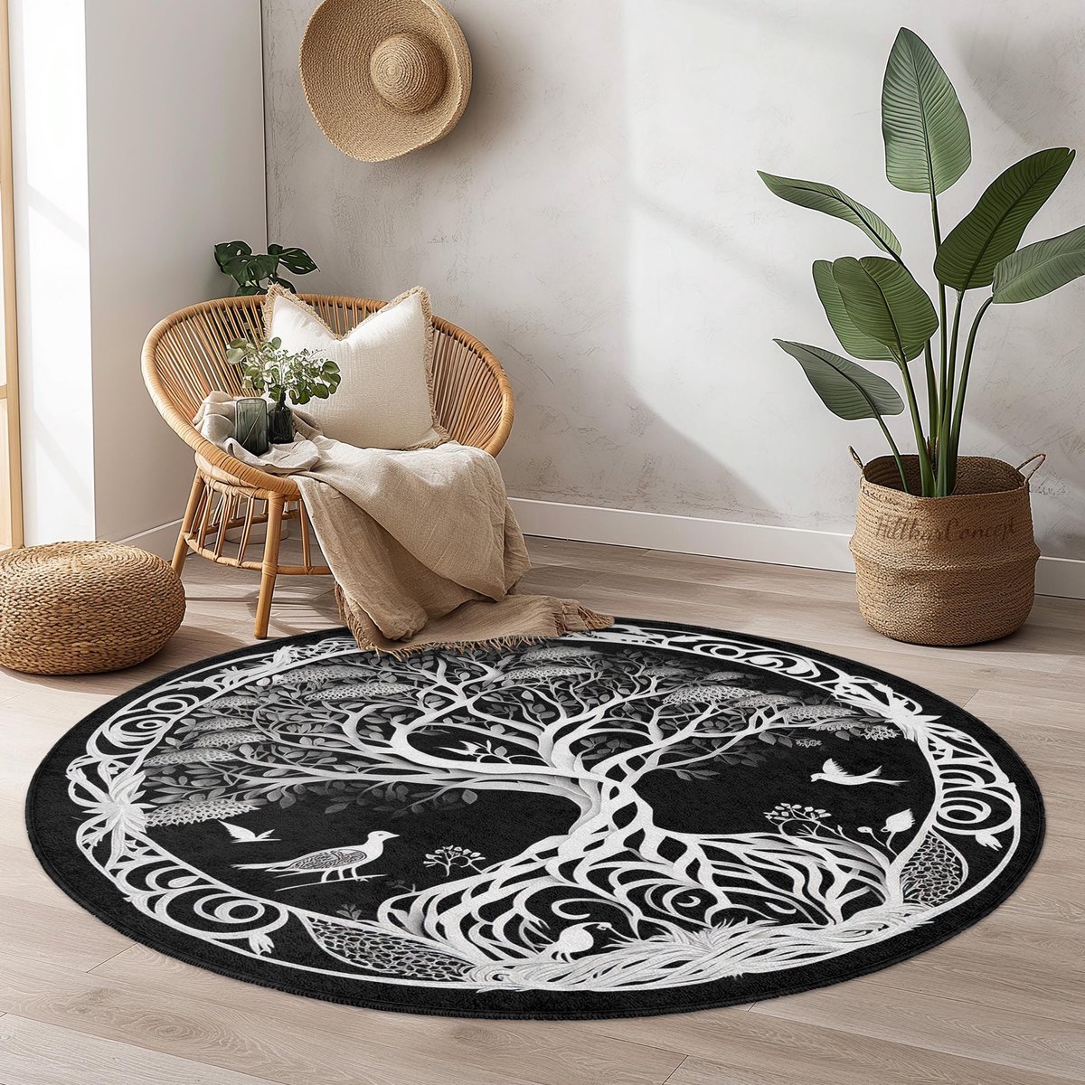 Mila Home - Tapijt Vloerkleed Rond - Wasbaar - Antislip - OEKO-TEX Gecertificeerd - Voor Woonkamer, Slaapkamer, Keuken & Hal - Runden 188 1