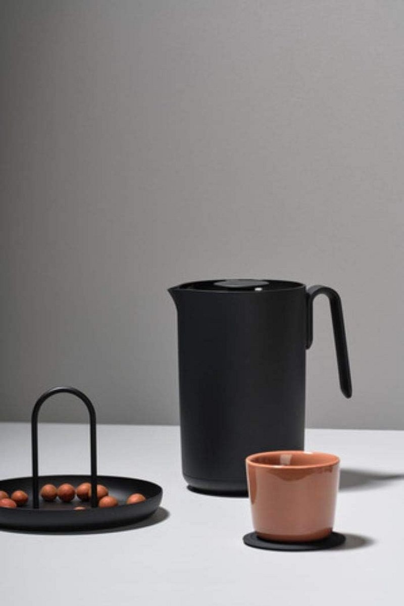 Thermoskan - Kunststof en Glas - 1 Liter - Zwart