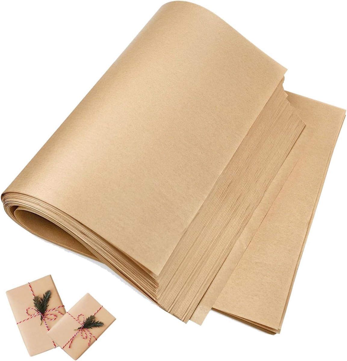 Groot Pak Kraftpapier Vellen (18x24 inch) - 200 Vellen Bruin Papier voor Knutselen en Verpakken