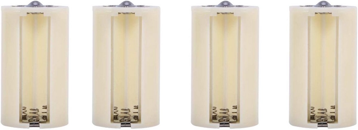 3 AA naar D Batterij Adapter Set - 4 Stuks