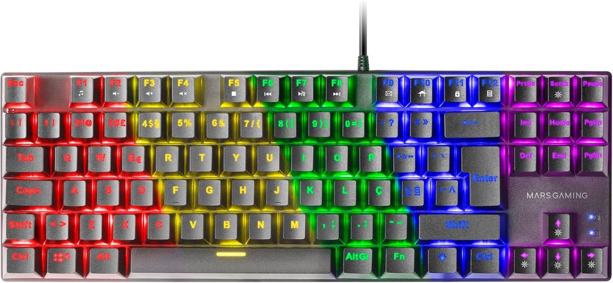 Compacte Mechanische Gaming Toetsenbord TKL met RGB Verlichting en Antighosting