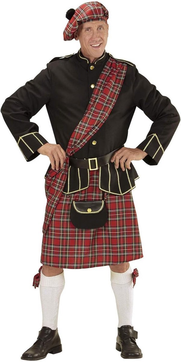 Schots Kilt Kostuum Heren - Compleet Carnavalspak met Jas en Hoed