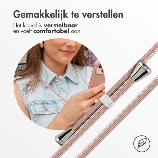 Étui iMoshion adapté à l'étui Samsung Galaxy S24 avec cordon - Étui en Siliconen iMoshion avec cordon - rose