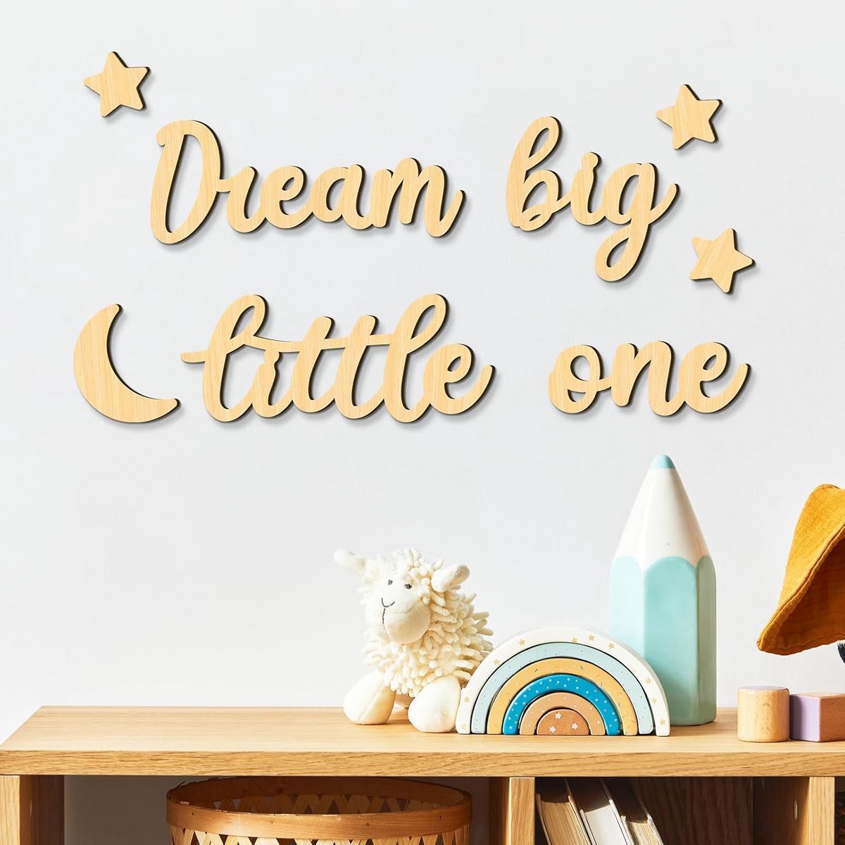 Hout Woondecoratie Babykamer Maan Sterren Wanddecoratie Set 8 Delen