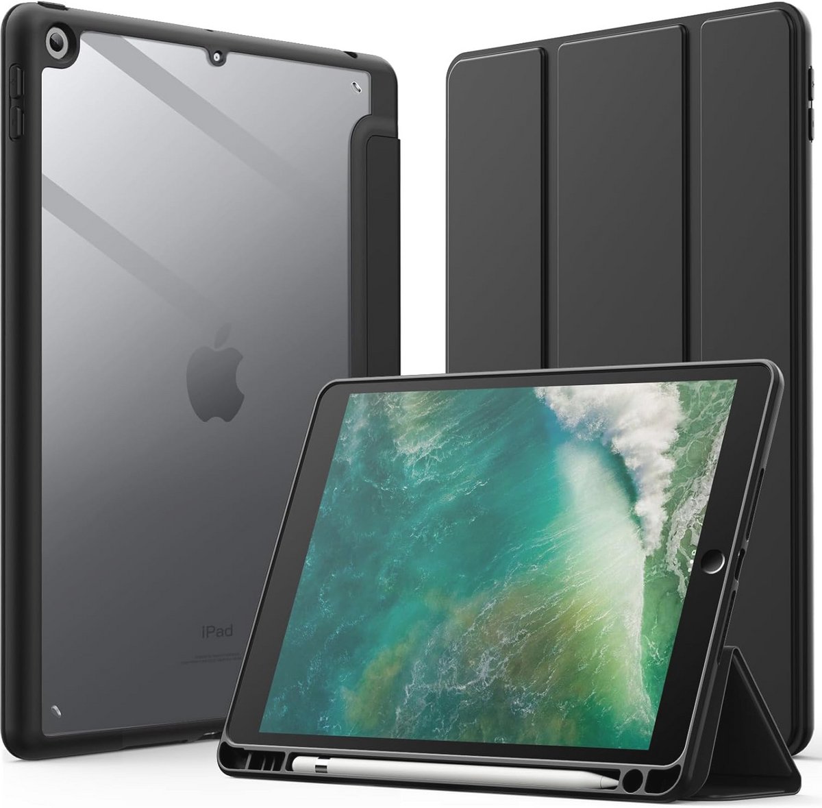 Klar Transparent iPad 9.7-Inch Hoes met Pencil Houder - Slank en Schokbestendig