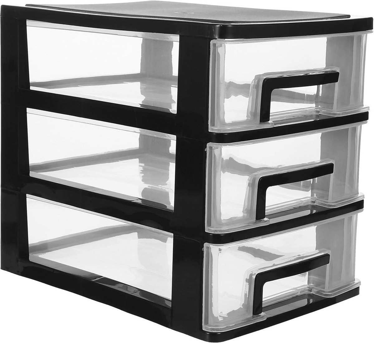 Ladekast met 3 Lagen voor Desktop Opslag en Organizer met Transparante Laden