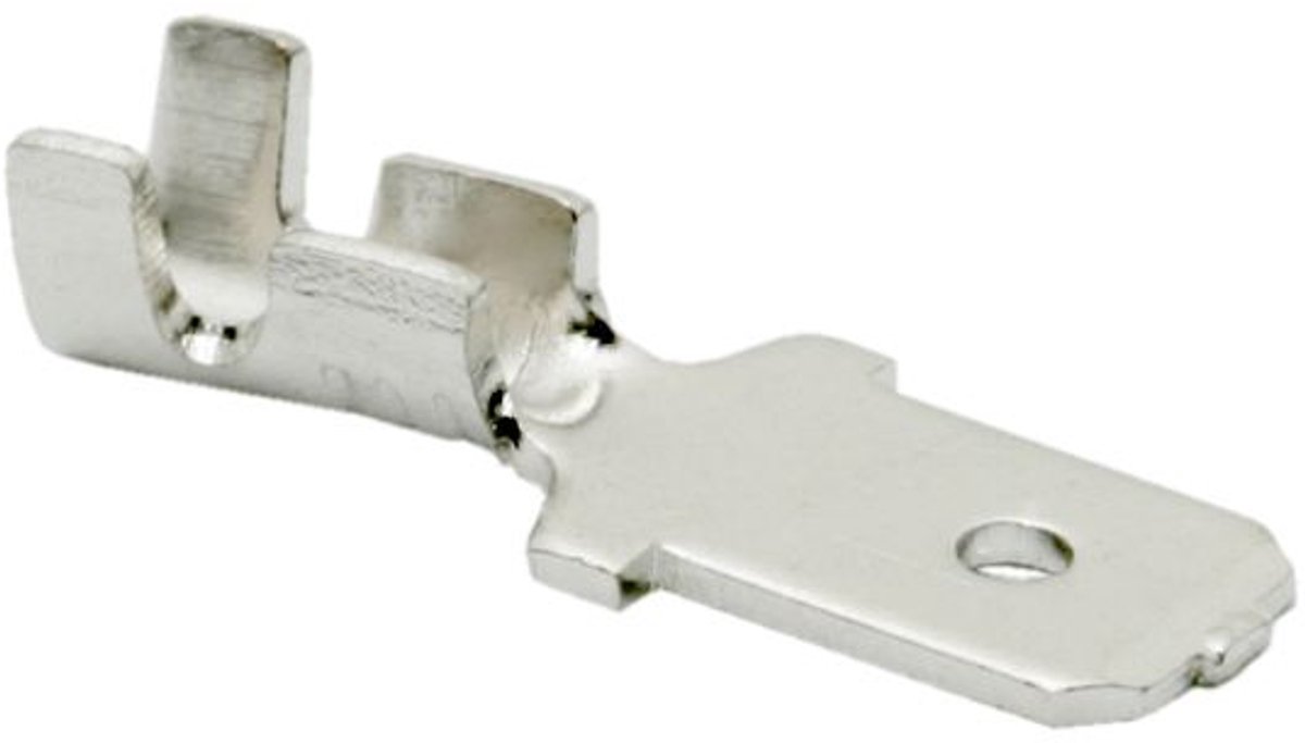 100x Mannelijke kabelschoen 6,3 mm – Vertinde stekker – Snelaansluit terminal voor elektrische kabels - 100 Stuks [05294]