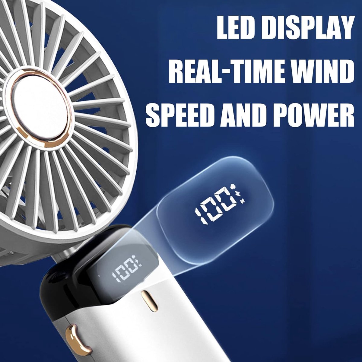 Mini USB-ventilator oplaadbaar 5 snelheden thumbnail 2