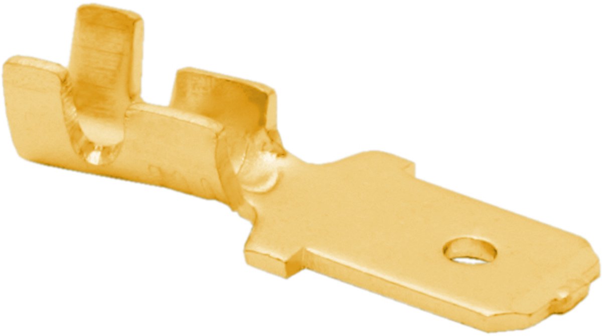 100x Mannelijke kabelschoen 6,3 mm – Vertinde stekker – Snelaansluit terminal voor elektrische kabels - 100 Stuks [05294G]