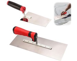 2-delige roestvrijstalen troffelset met rubberen handgreep voor stucwerk