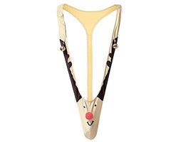 Humoristisch kerstcadeau - Rendier Mankini Stringondergoed voor Heren met Belletjes - Ideaal voor Valentijnsdag en Grappige Cadeaus