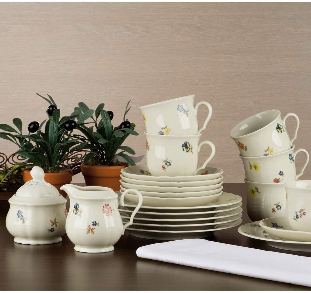 Elegante Koffieservice Set voor 6 Personen - 20-delig Tafelservies