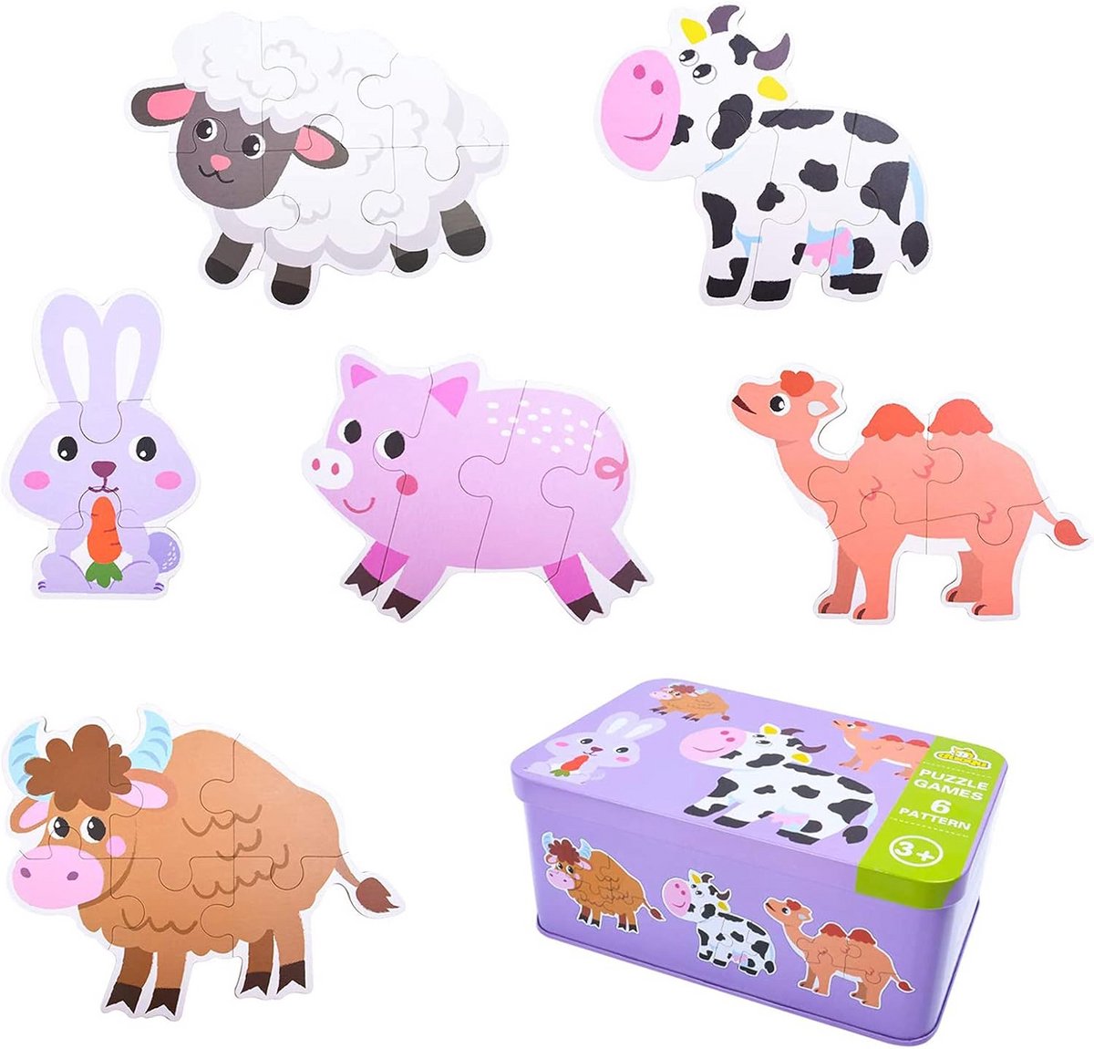 Houten Dierenpuzzel voor Kinderen - Speelgoed voor 1 tot 4 Jaar