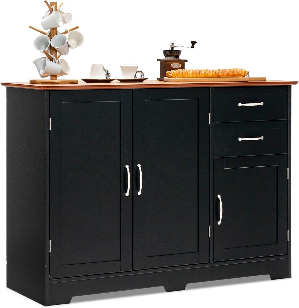 Modern Dressoir voor Woonkamer en Keuken met 2 Laden en Verstelbare Plank