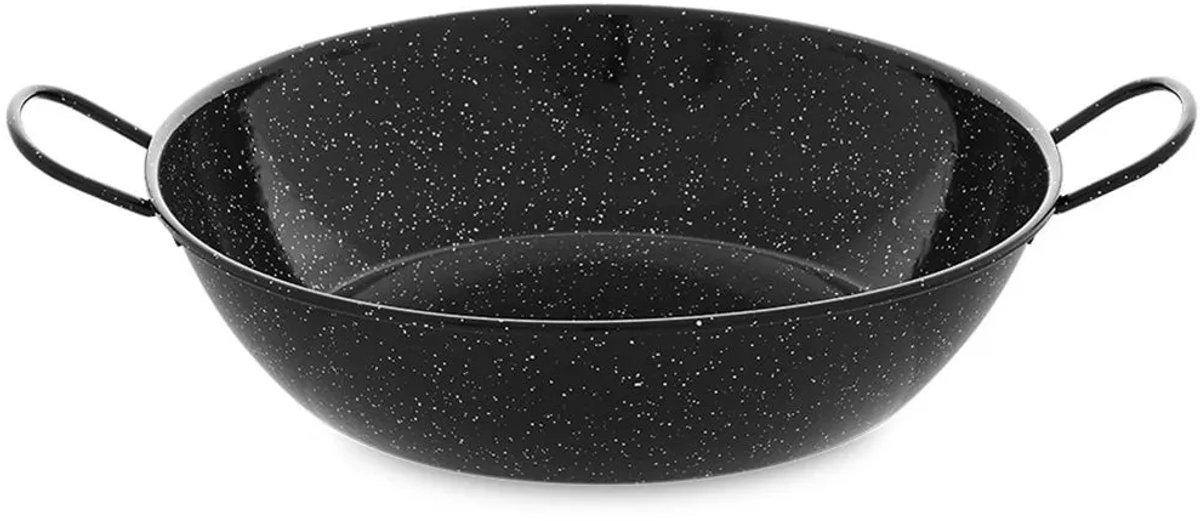 Diepe Pan met Handvat Vaello Zwart Geëmailleerd Staal (Ø 30 cm)