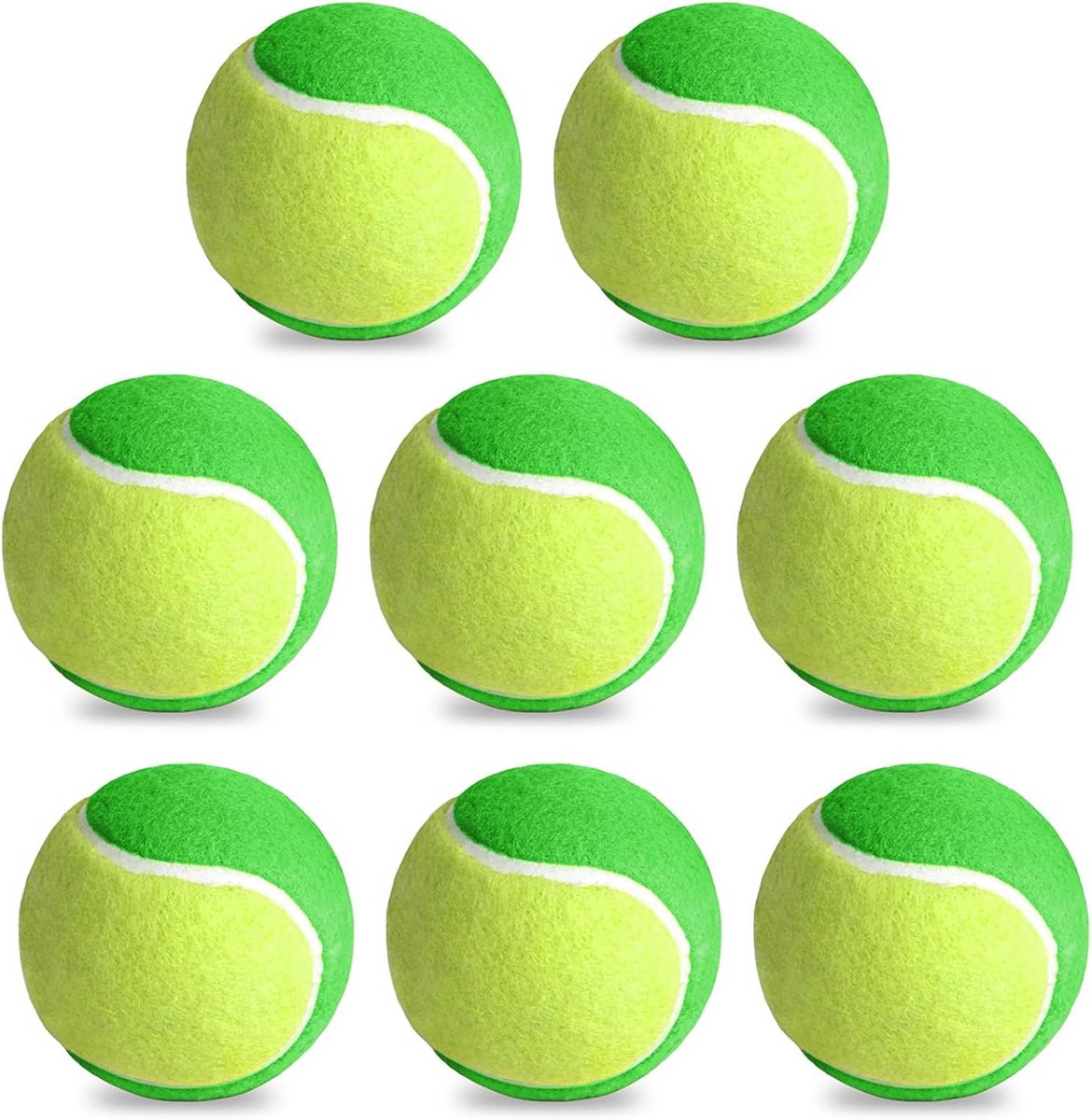 Set van 8 Trainings- en Kinder tennisballen met Verminderde Stuiterkracht