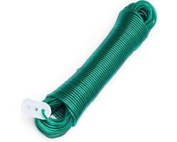 Stevige Waslijn met PVC Buitenkant, 50 Meter Sterk Staalkabel voor Buiten