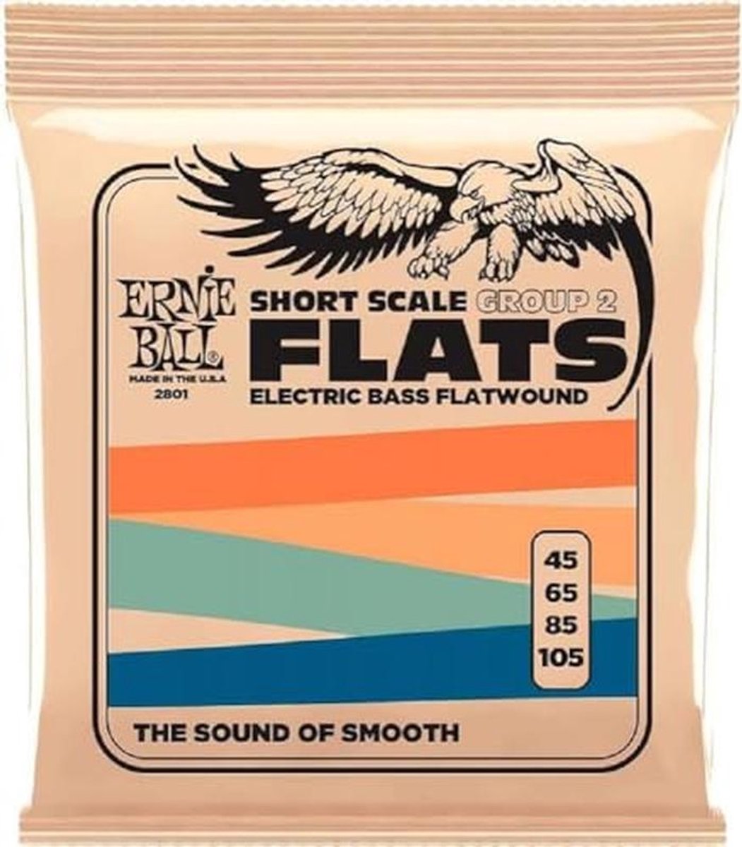 Short Scale Flatwound Electric Bass Strings - 45-105 Gauge