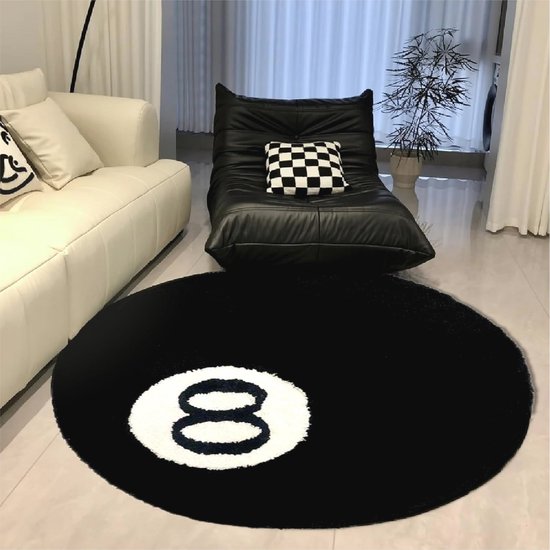 Zwart 39x39 inch biljarttapijt - Wasbaar en Pluizig voor Woonkamer en Slaapkamer — afbeelding 5