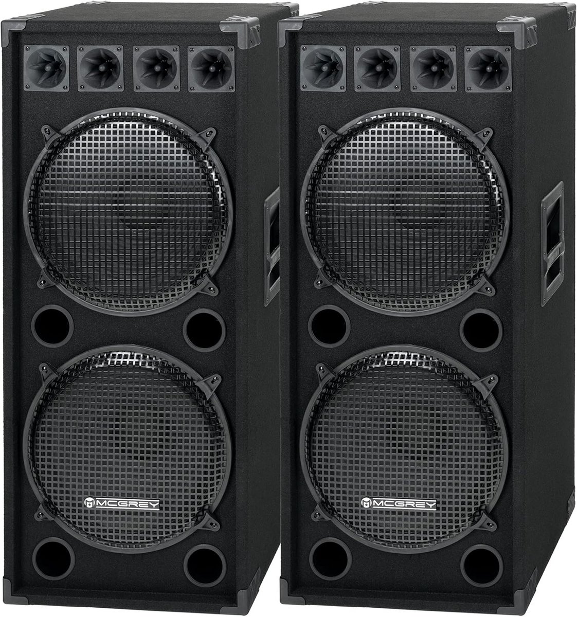 Krachtig 2-weg Passief Luidsprekers Paar met 2x 38cm Subwoofer 1500W