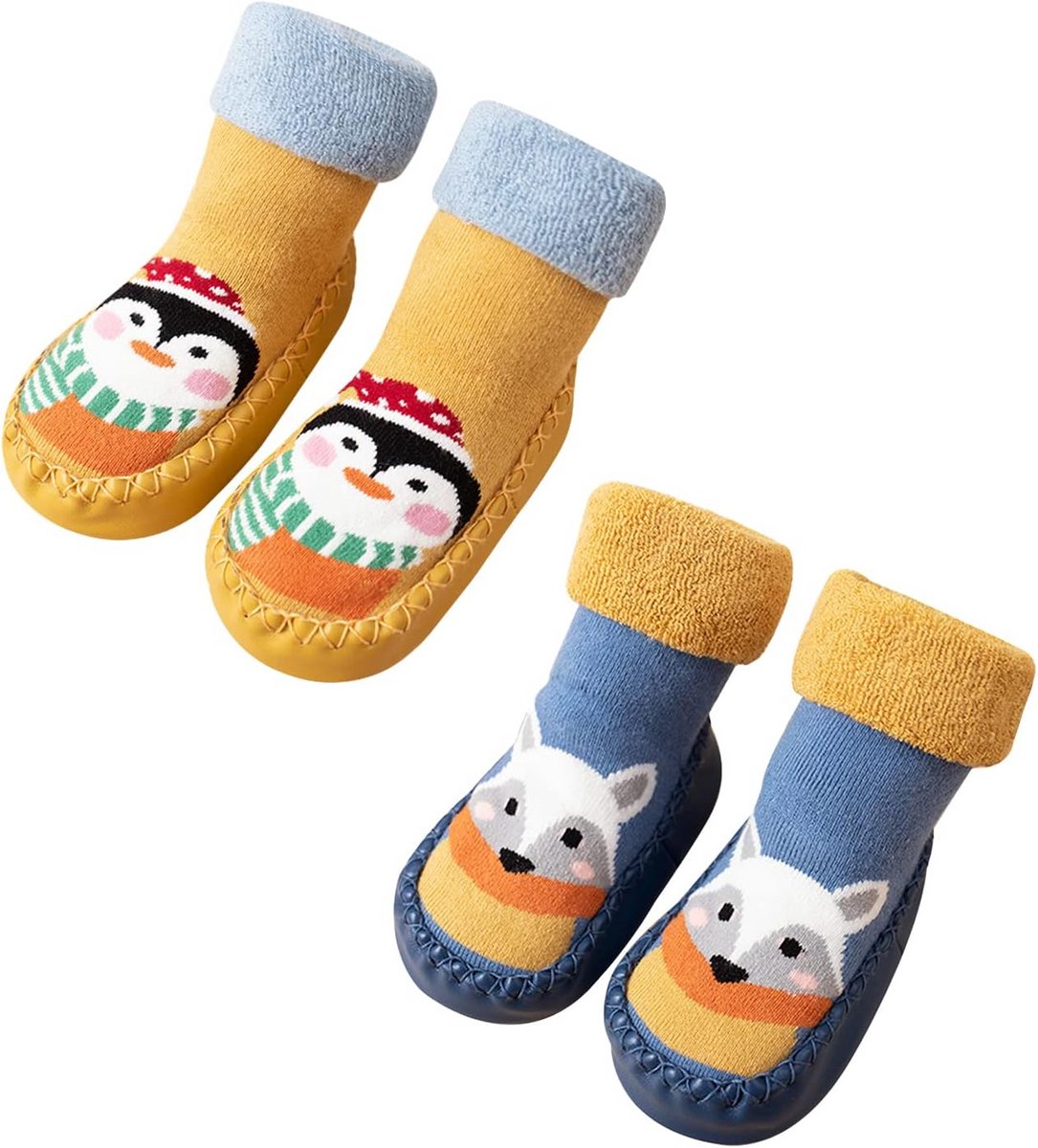 Babysokken Antislip met Badstof Voering - Warm & Comfortabel Huisslofjes voor Jongens en Meisjes