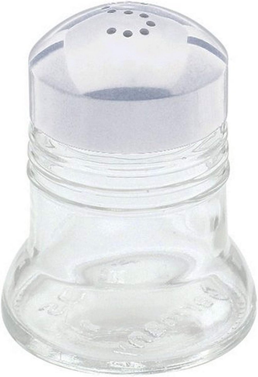 Standaard Zoutvaatje van Glas met Zilverkleurige Afwerking - 6,3 cm