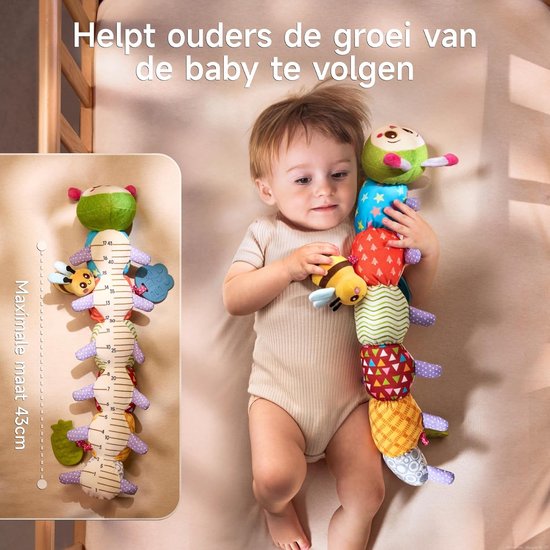 Sander Shop Baby Speelgoed 0 3 6 Maanden Rups Montessori Zintuiglijk Baby Pluche Speelgoed met Rammelaar, Bijtring, Knisperpapier van Sander Shop — afbeelding 3
