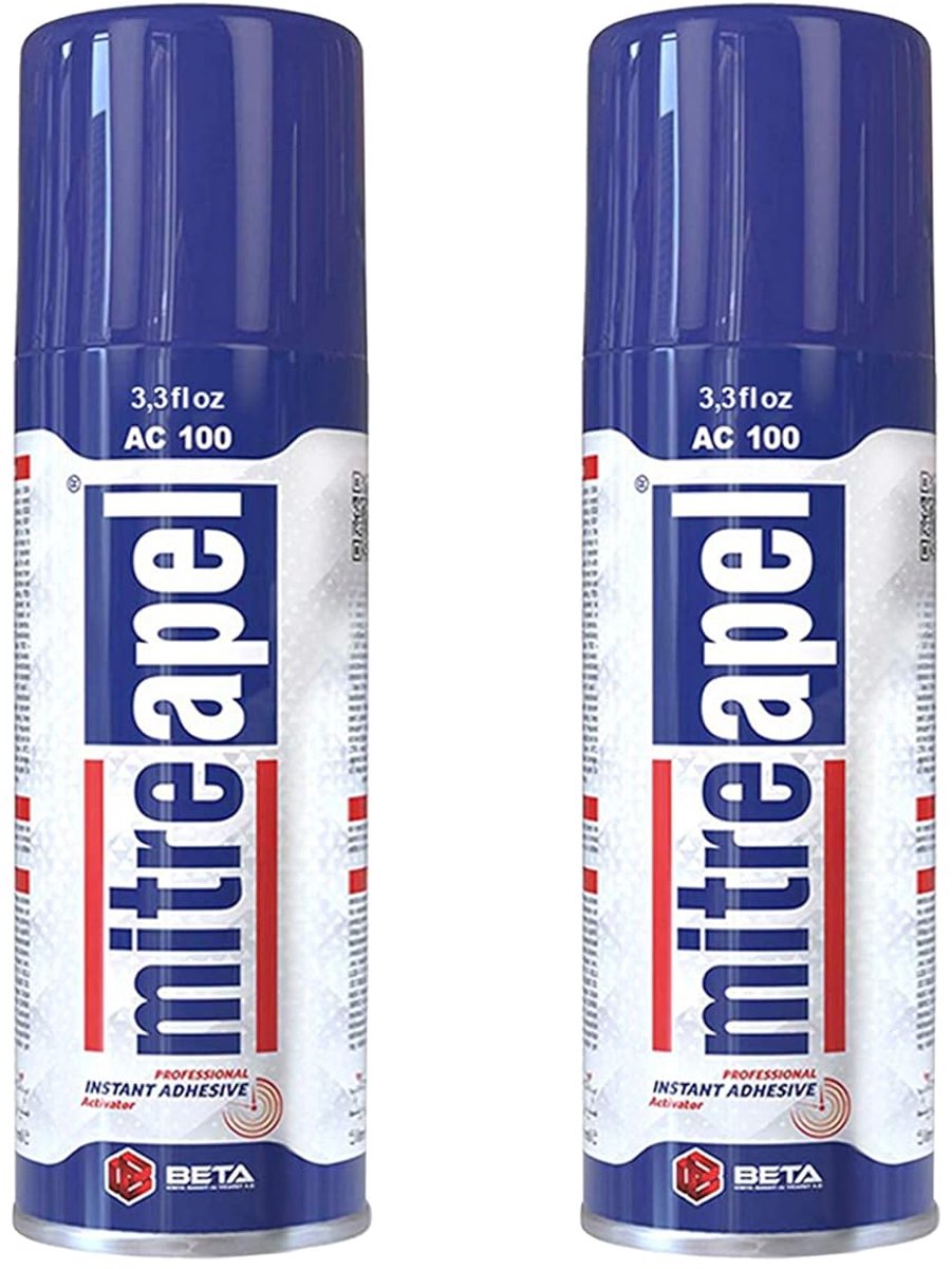 Mitreapel Spray Activator voor Secondelijm – Cyanoacrylaat Lijmversneller – 2 × 100 ml – Set van 2 – Snelle Uitharding – Betrouwbare & Directe Hechting