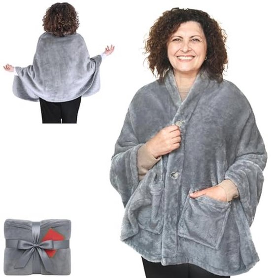 Generisch Dames poncho, winter warme cape, dames poncho