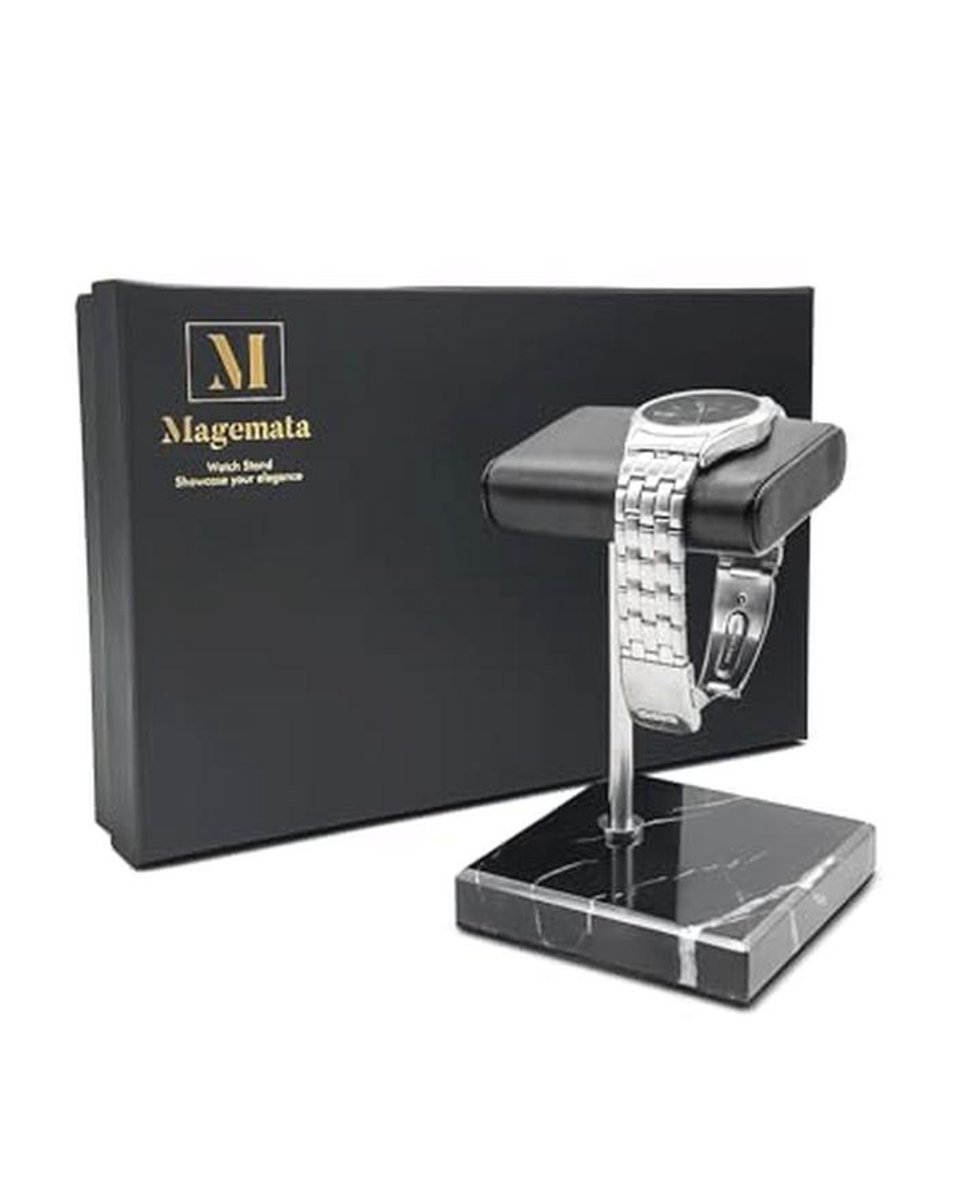 Elegant Horloge Display Stand met Zwarte Marmeren Basis voor Armbanden en Horloges