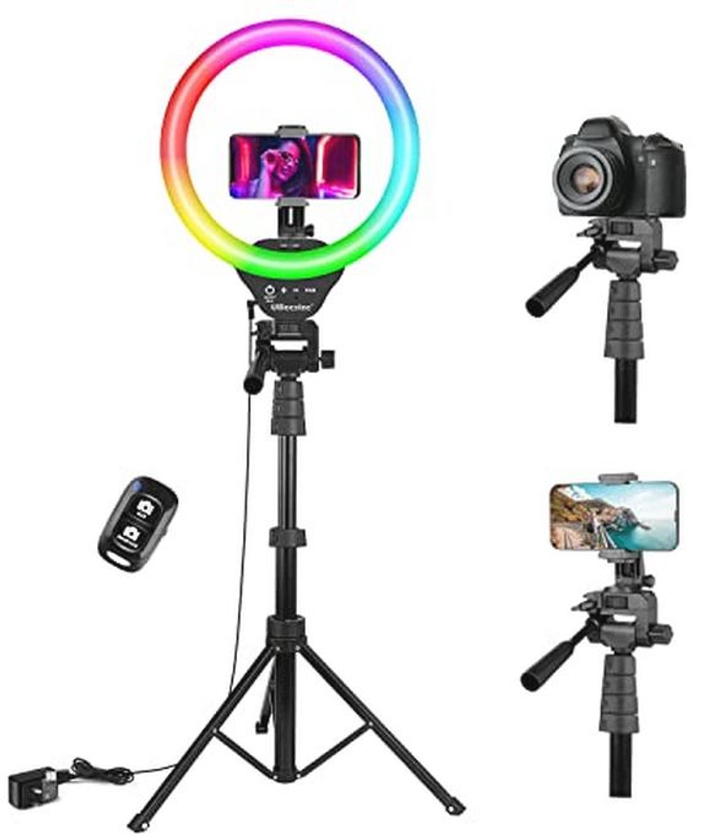 Ringlicht met Statief 67" - 170cm, 12" RGB Ringlamp voor Live Streaming en Fotografie
