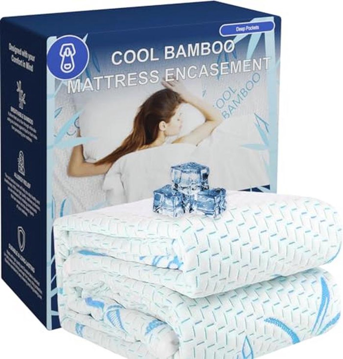 Koel en Ademend Bamboe Matrasbeschermer - 100% Waterdicht Matraskap voor Koningin - Hypoallergeen, Geluidloos en Ultra Zacht