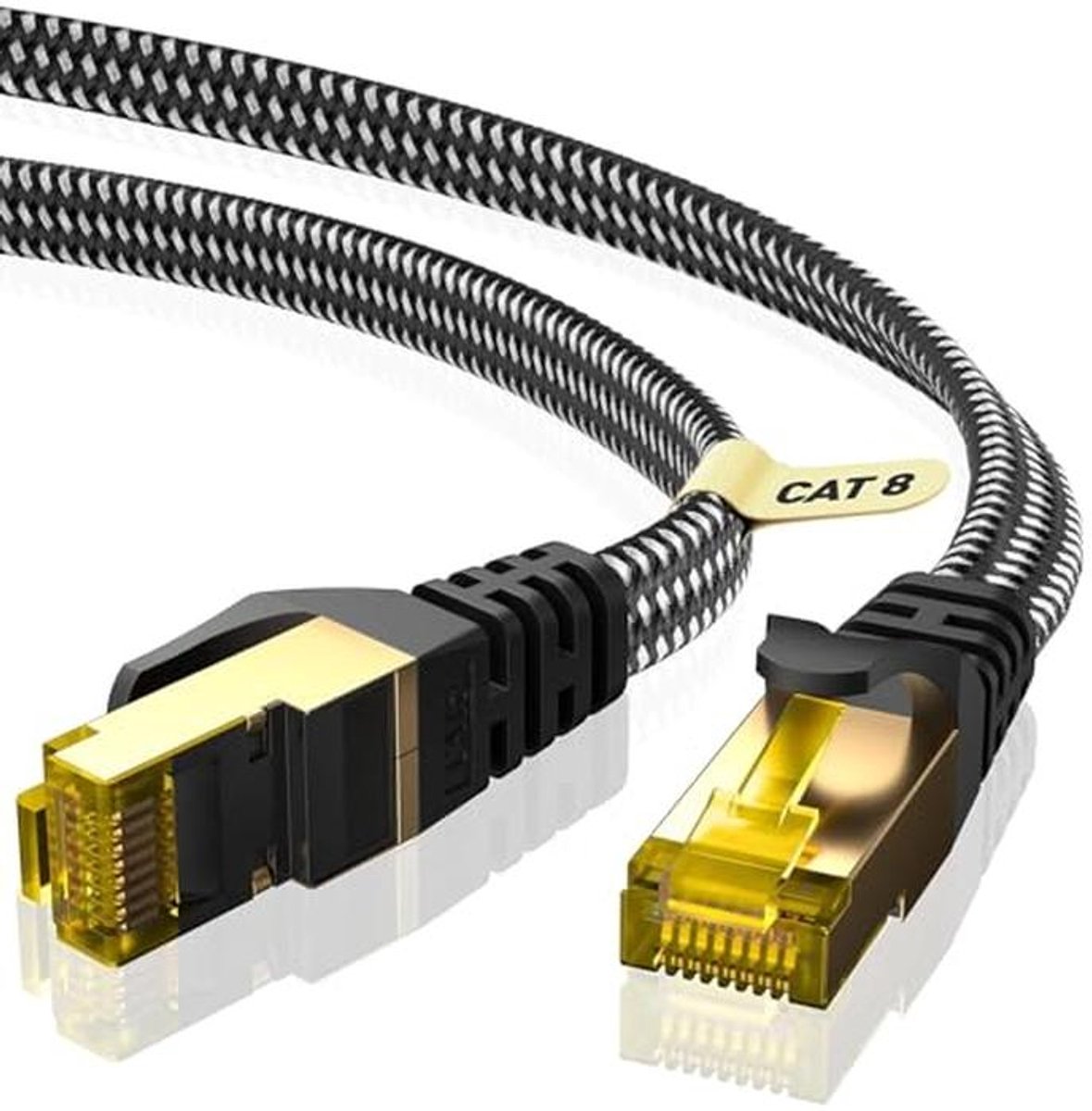 Cat 8 LAN-kabel 2m Hoge Snelheid 40 Gbps - Gigabit Ethernetkabel voor Router en Modem