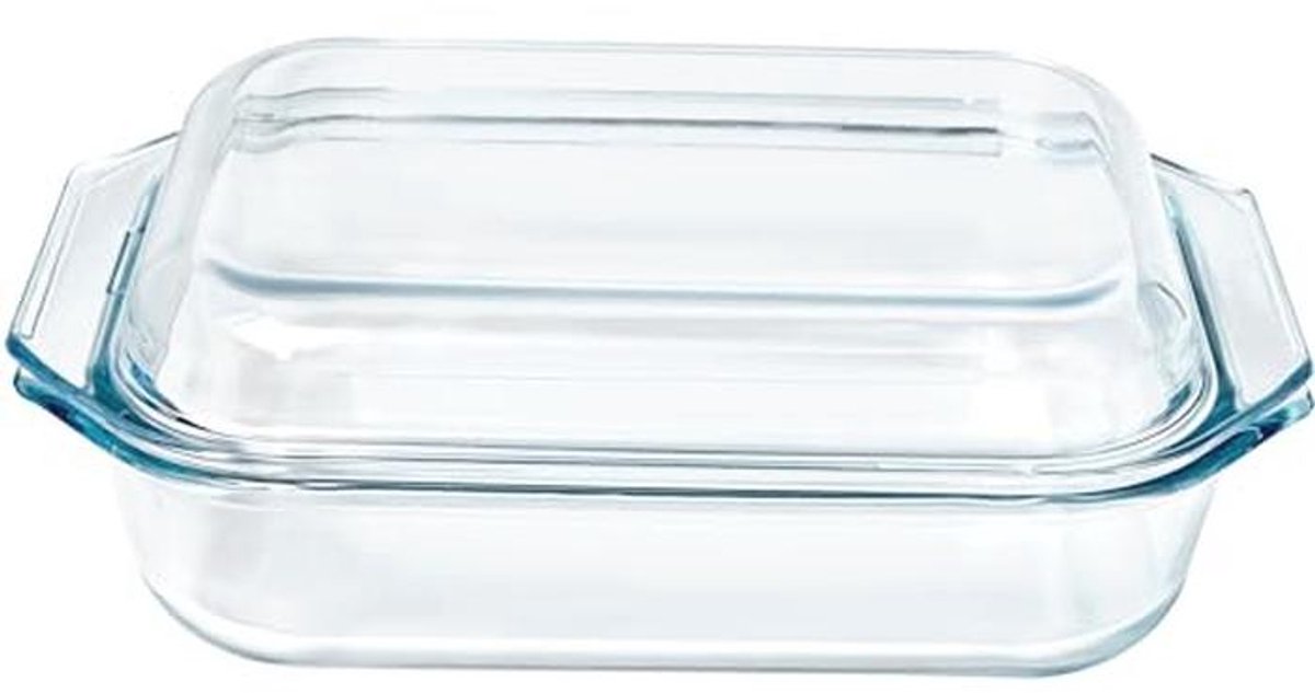 1.4-QT Gehard Glas Ovenschotel met Deksel - Rechthoekige Casserole Bakvorm