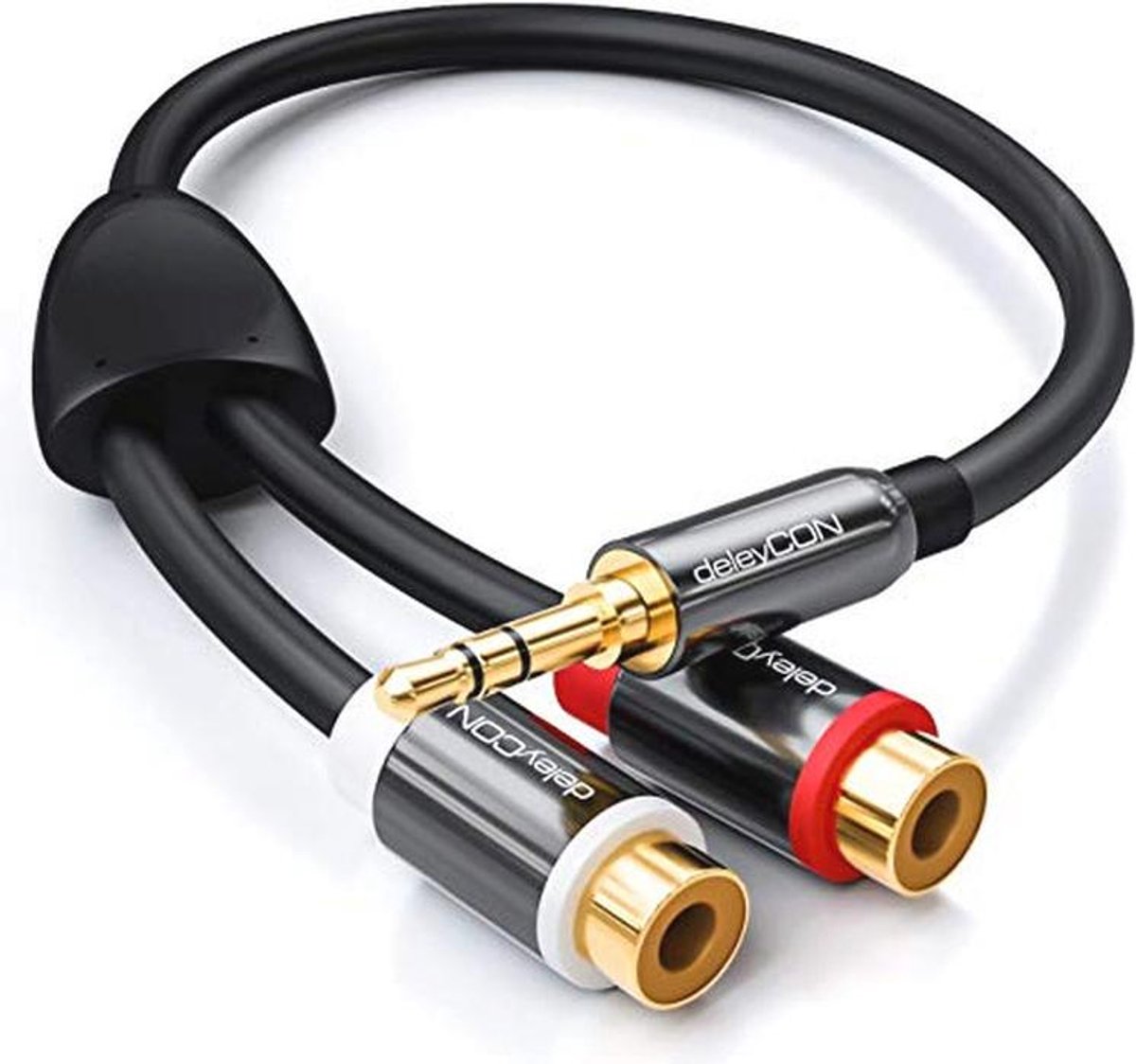 Stereo Audio Adapter - 3,5mm Jack naar 2x RCA Cinch - Metaal en Verguld