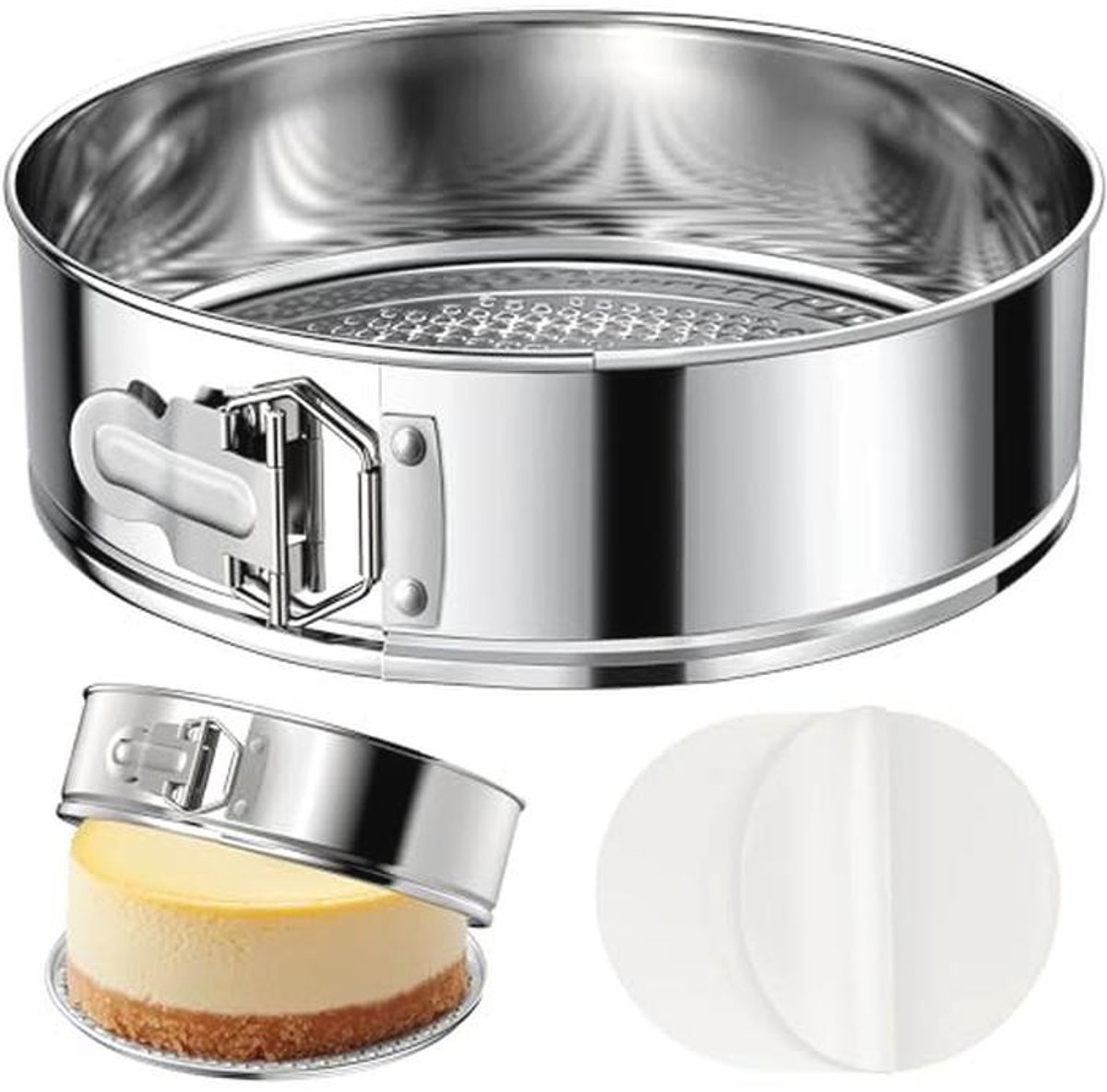 Stainless Steel 9 Inch Springform Cake Pan - Perfect for Cheesecakes and Desserts