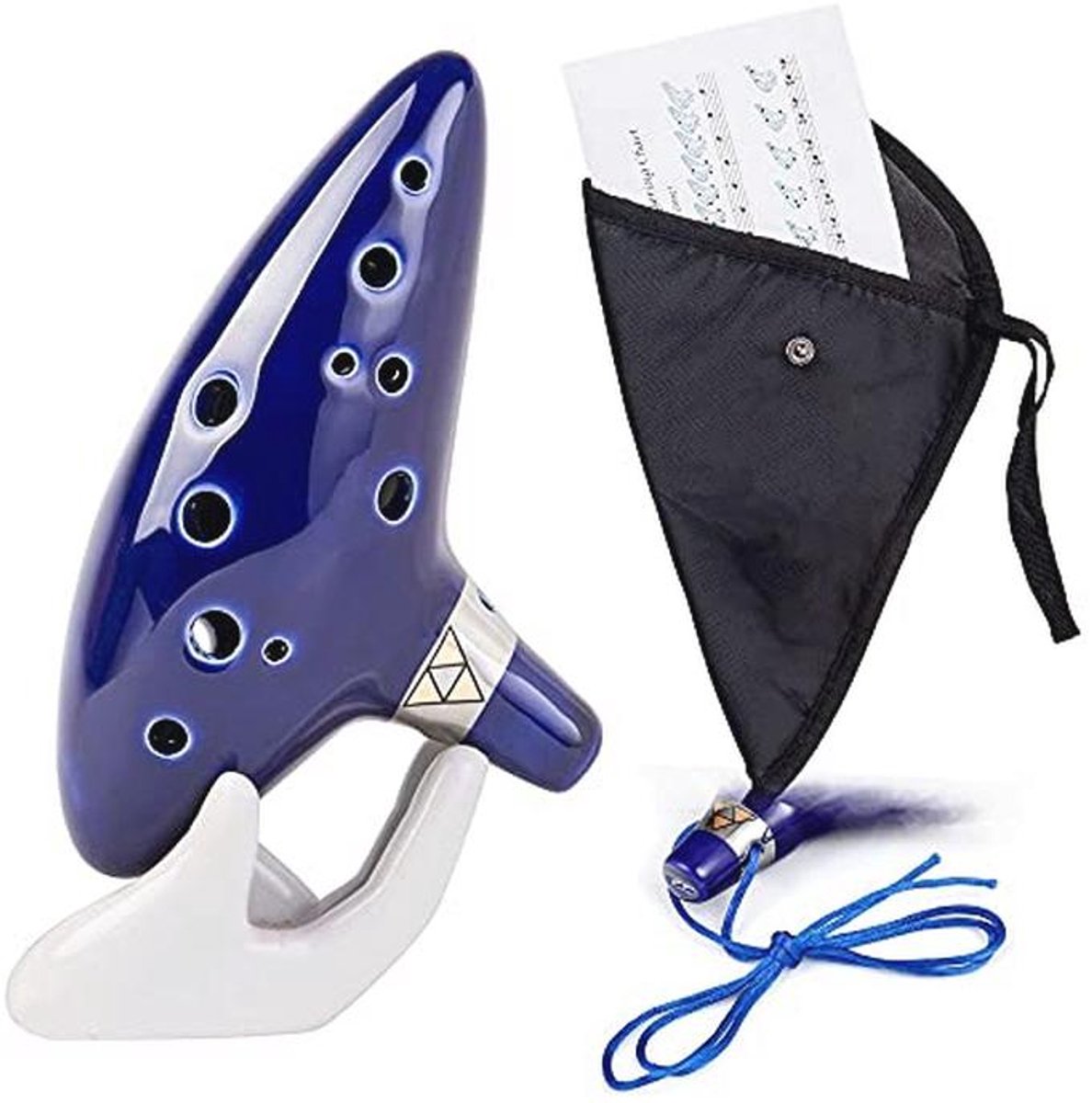 Ocarina 12-gaats Alto C met accessoires - keramiek, blauw