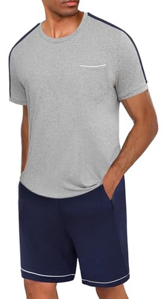 Korte Heren Pyjama Katoen Tweedelig Zomer Loungewear