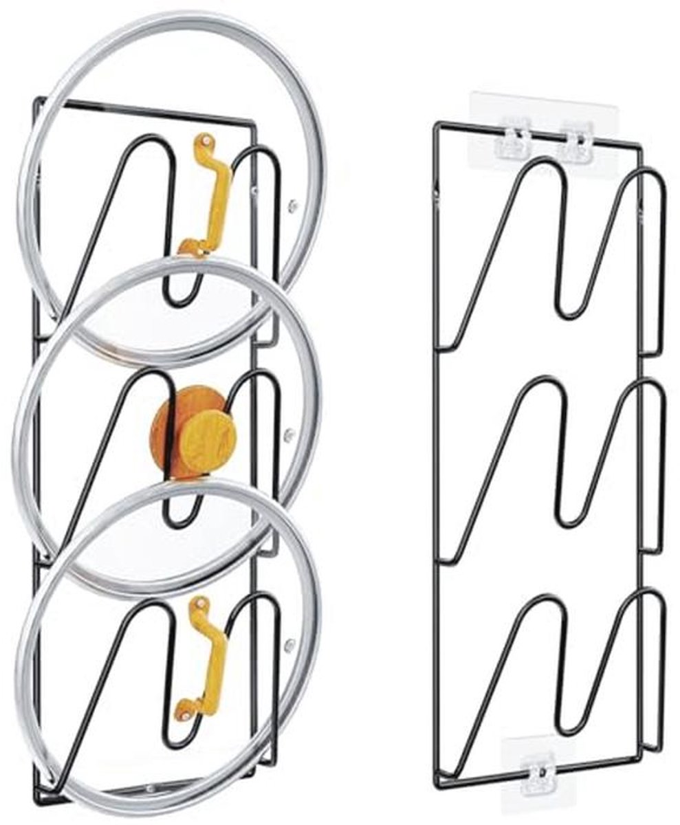 Pot Deksel Organizer 6-Vaks voor Keuken & Kastdeur - Slimme Wandmontage en Ruimtebesparing