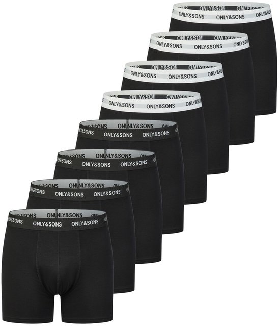Only & Sons Heren Boxer ONSSCOTT 8 PACK Zwart 3XL