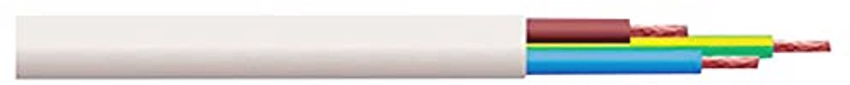 3-aderige 0,5 mm ronde kabel 10 meter wit