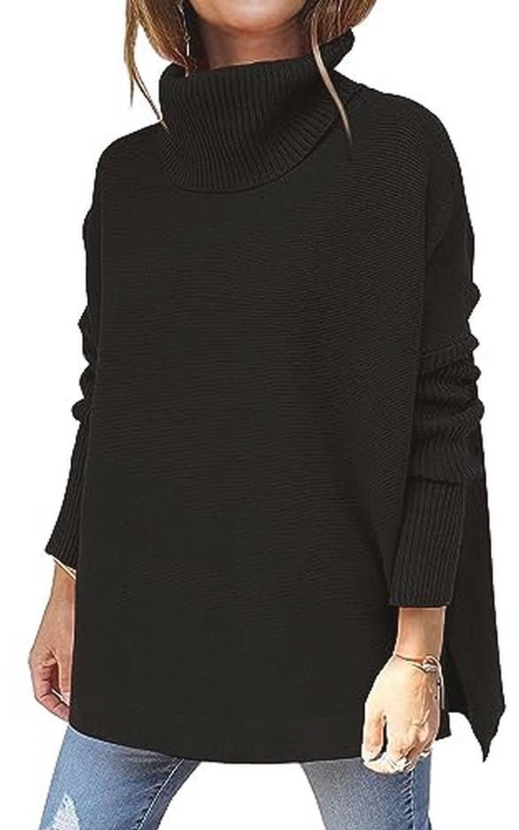 Casual coltrui dames oversized gebreide trui met lange mouwen